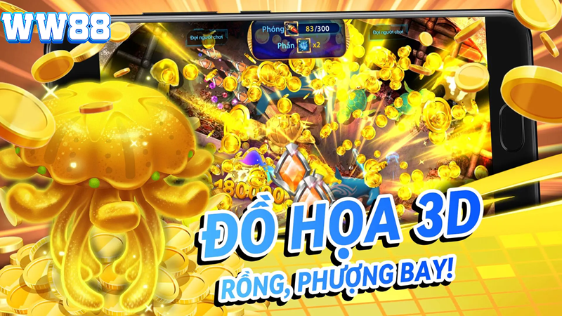 Game bắn cá Rồng: Bí kíp săn cá hấp dẫn nhất WW88 3 đồ họa bắn cá Rồng