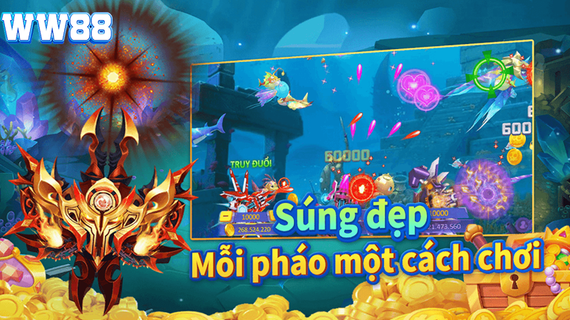Game bắn cá Rồng: Bí kíp săn cá hấp dẫn nhất WW88 5 súng bắn cá Rồng